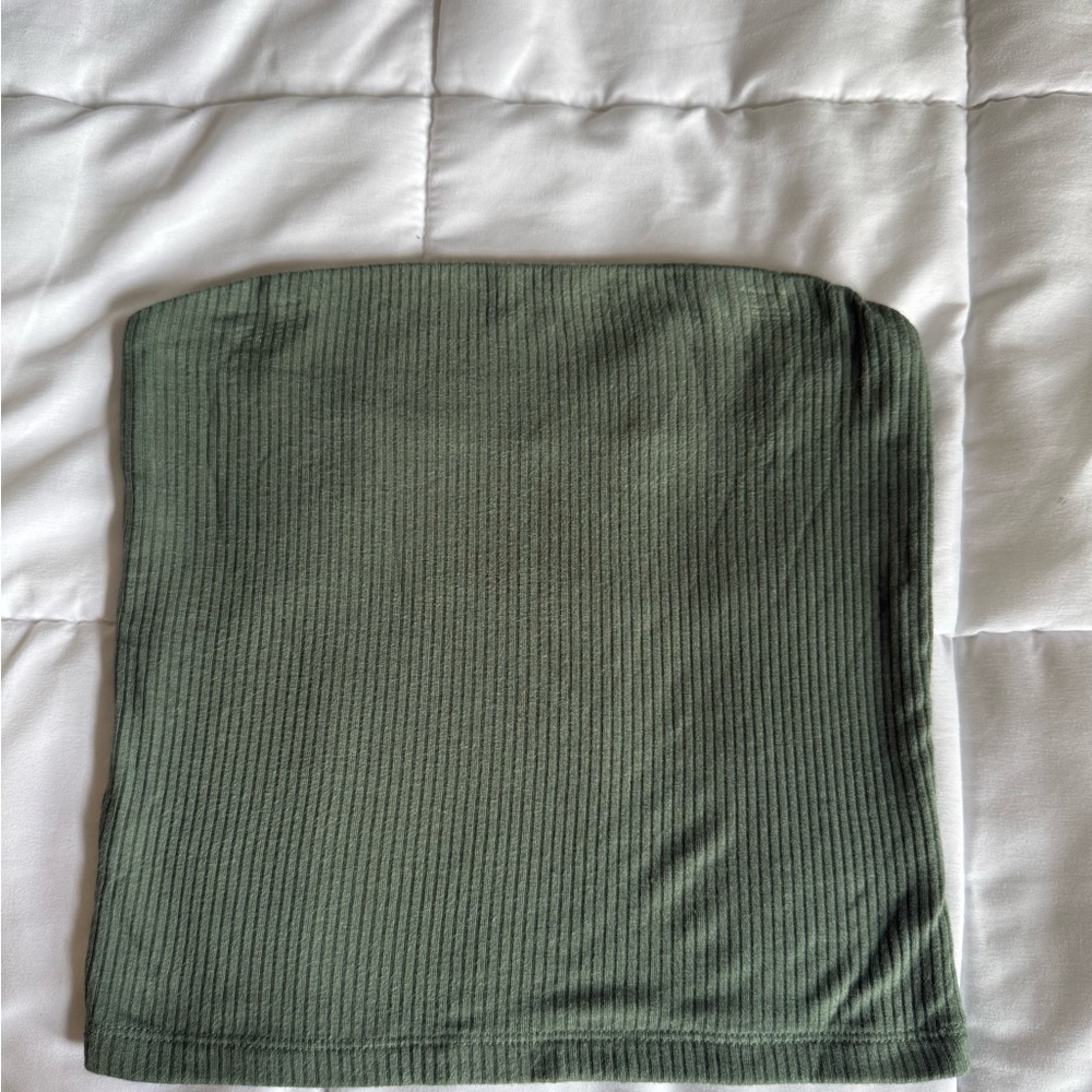 American Eagle Soft & Sexy Ribbed Sage Tube Top